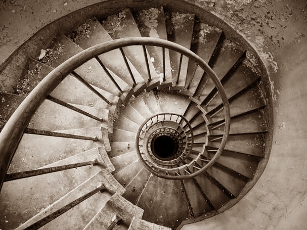 downward spiral staircase